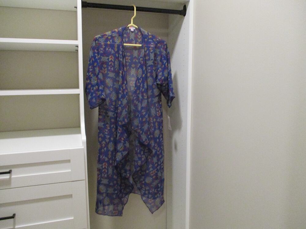 LULAROE SHIRLEY BLUE KIMONO SIZE SMALL